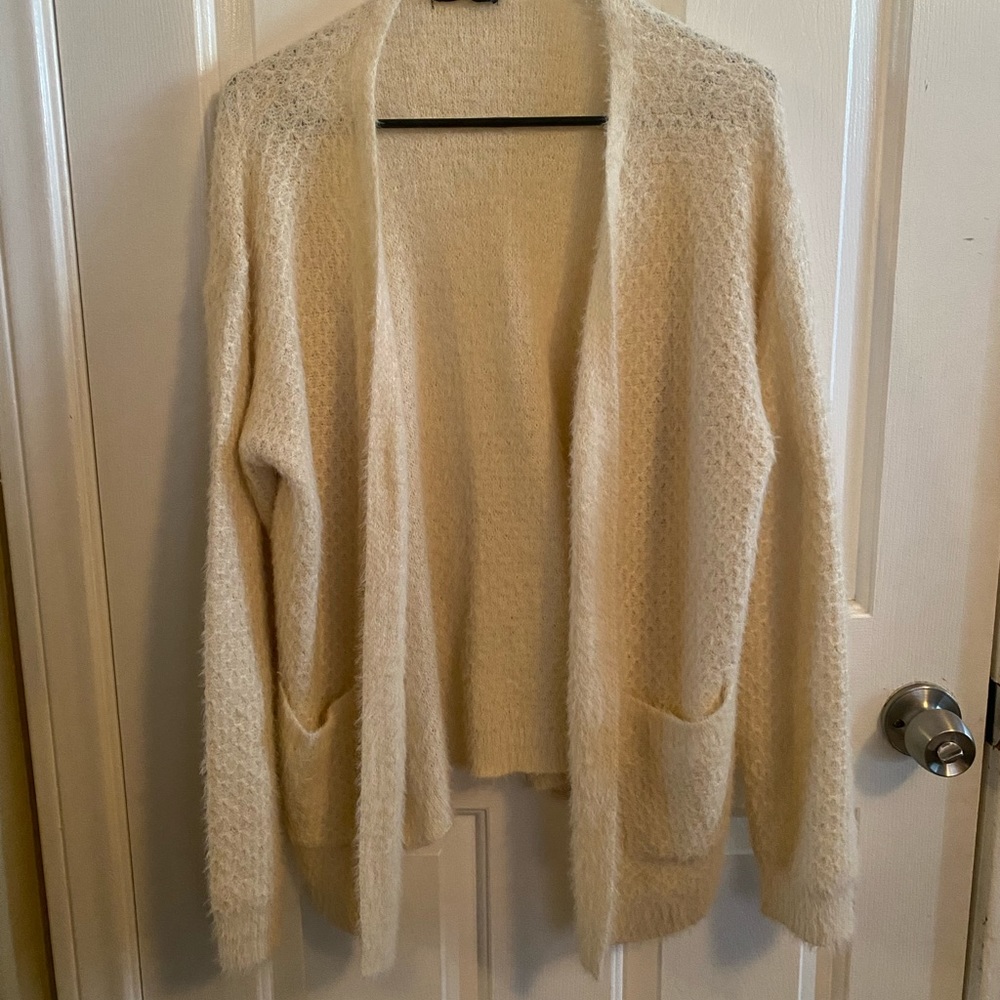 White Fuzz Cardigan